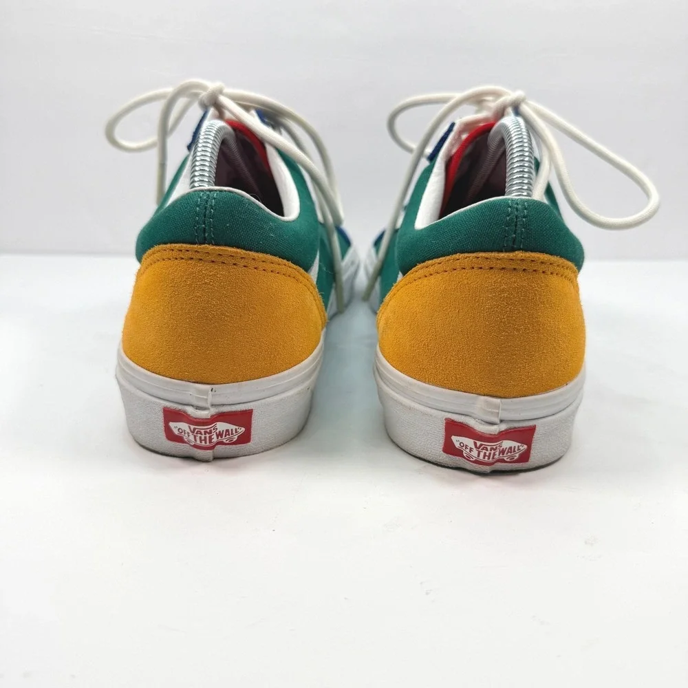 EUC Vans Mens 9.5 Old Skool Yacht Multi-Color Colorblock Canvas Suede Sneakers